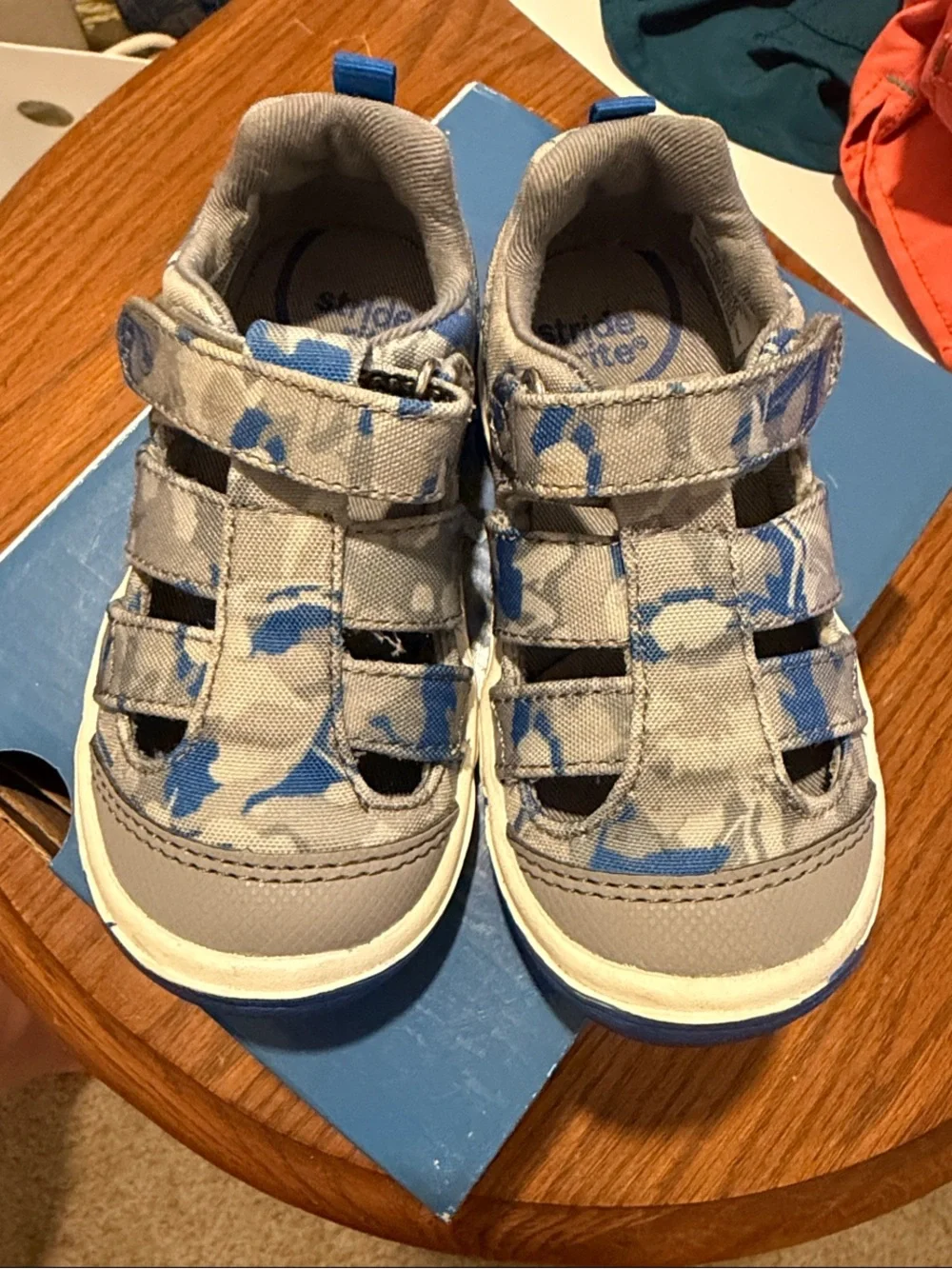 Stride Rite Gray and Blue Boys' Closed-Toe Sandals